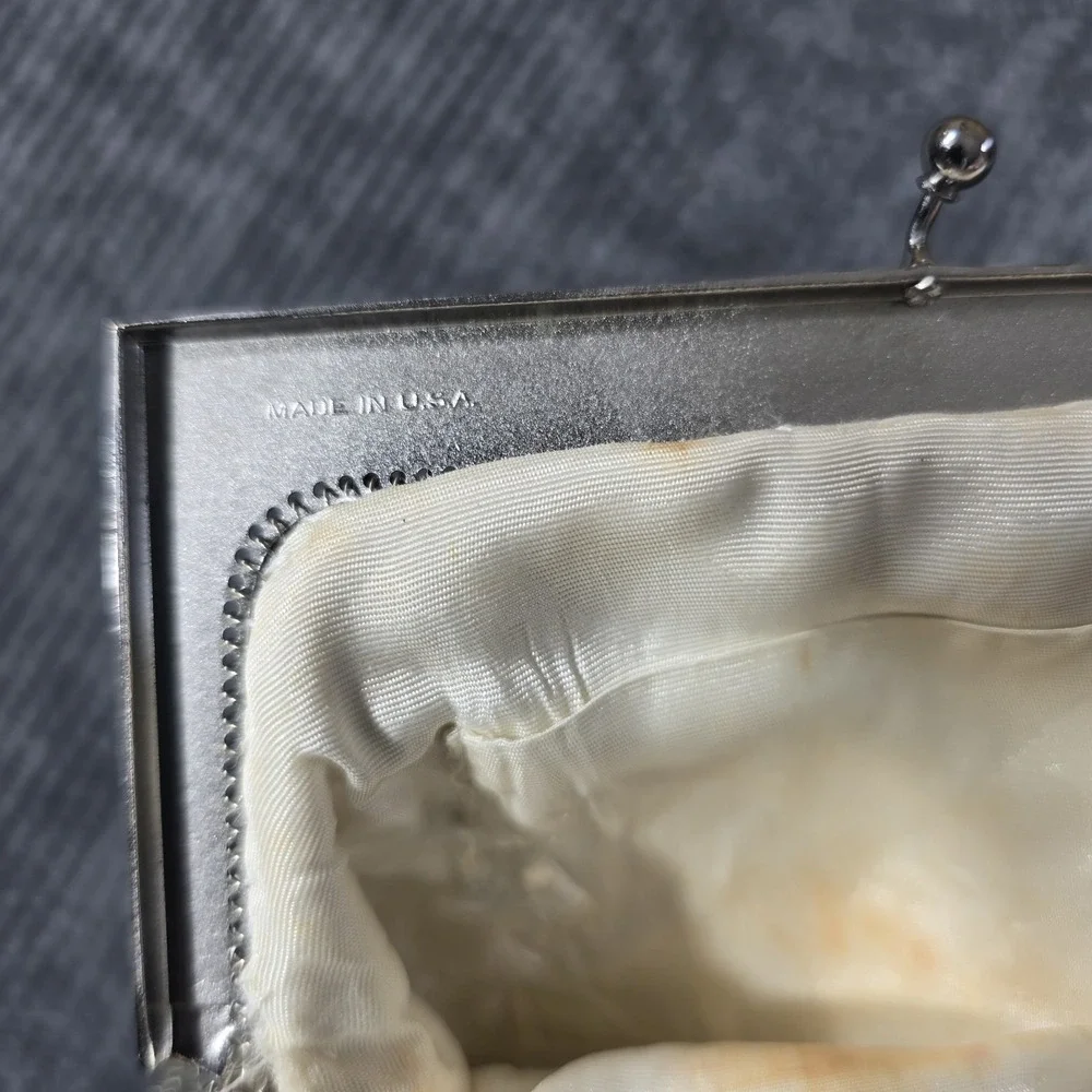 Vintage Whiting & Davis Silver Mesh Evening Clutch Bag